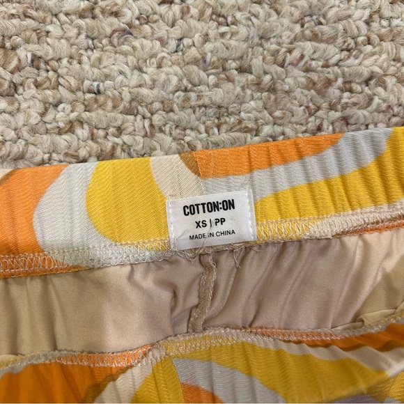Cotton On womens xs pants flaired orange yellow white frill edge GREAT CONDITION - Picture 2 of 8